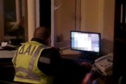 Traffic policeman watching porn